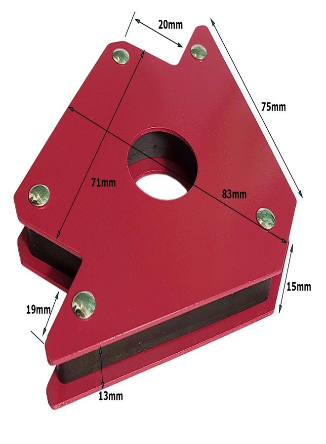 Inditrust مشابك لحام مغناطيسية متعددة الزوايا من إنديترست، مقاس 3 بوصات، على شكل سهم مربع، بقوة جذب مغناطيسية 12 كجم، لضمان محاذاة دقيقة في أعمال التصنيع. عبوة من قطعتين. - Image 2